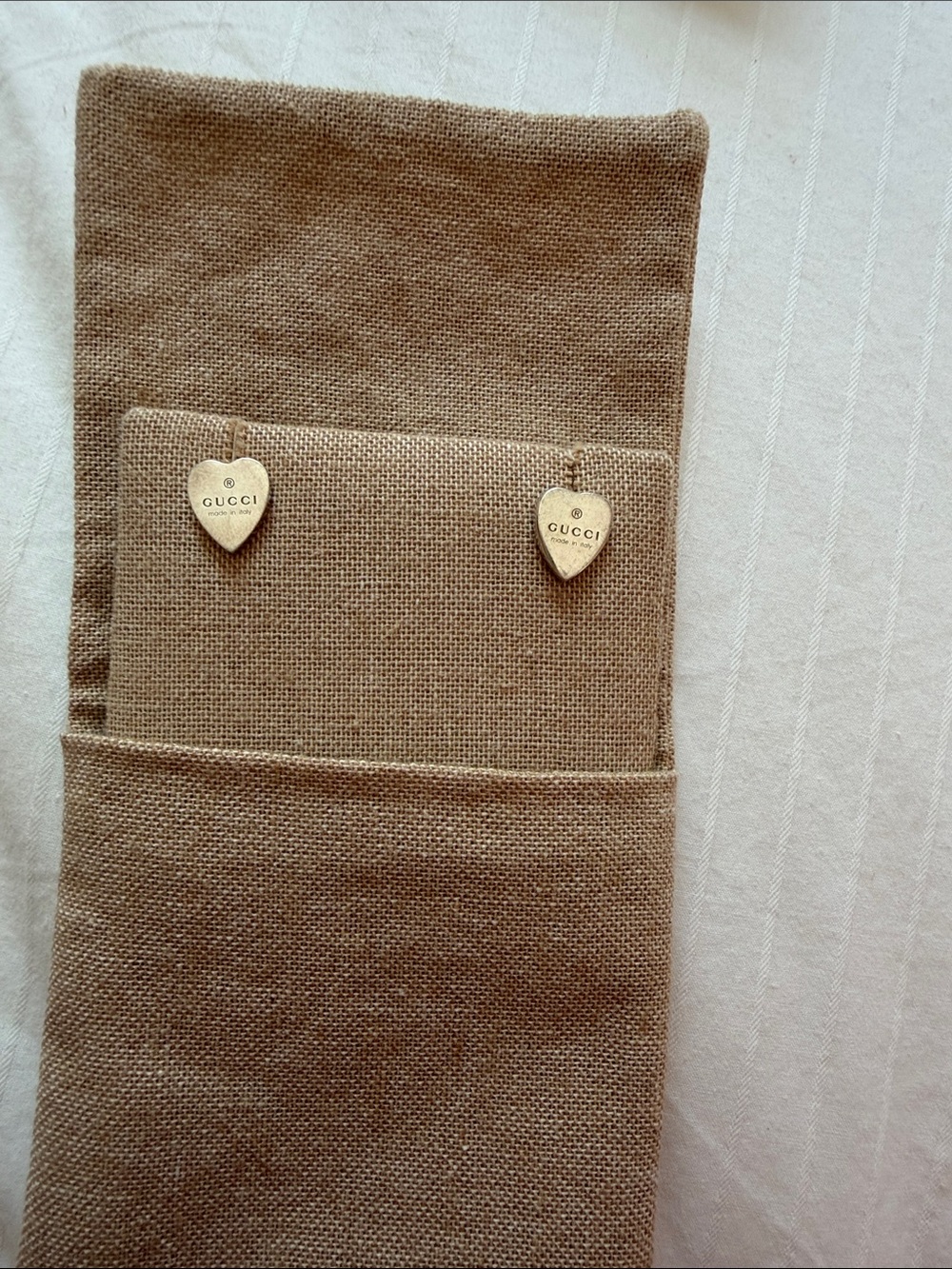 Gucci silver heart earrings